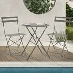 Casa si Gradina - Gradina si terasa - Mobilier exterior - Seturi mobila gradina - Set Bistro Flair - mobilier terasa gradina, 2 scaune + masa, otel vopsit - Bej (Grey Brown) - Infinity.ro