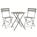 Casa si Gradina - Gradina si terasa - Mobilier exterior - Seturi mobila gradina - Set Bistro Flair - mobilier terasa gradina, 2 scaune + masa, otel vopsit - Bej (Grey Brown) - Infinity.ro