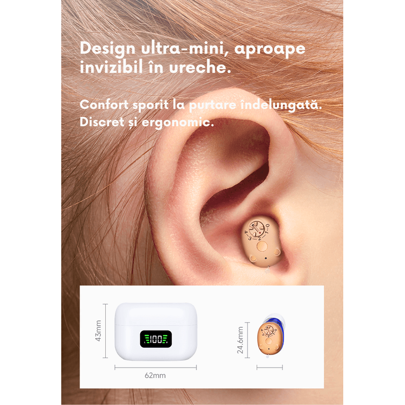 Ingrijire personala si Cosmetice - Sanatate si wellness - Aparate medicale - Aparate auditive - Aparat Auditiv Reincarcabil Digital , Sunet Clar, Fara Ecou, Incarcare Rapida, Operare Simpla, Design Compact si Usor - Infinity.ro