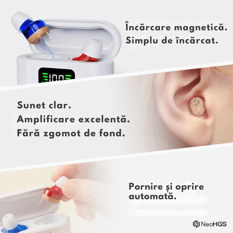 Ingrijire personala si Cosmetice - Sanatate si wellness - Aparate medicale - Aparate auditive - Aparat Auditiv Reincarcabil Digital , Sunet Clar, Fara Ecou, Incarcare Rapida, Operare Simpla, Design Compact si Usor - Infinity.ro