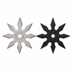 Sport si Outdoor - Sporturi de contact - Produse autoaparare - Set doua stele de aruncat DEPOX®, 8 colturi, metalic, negru/argintiu, 10 cm - Infinity.ro
