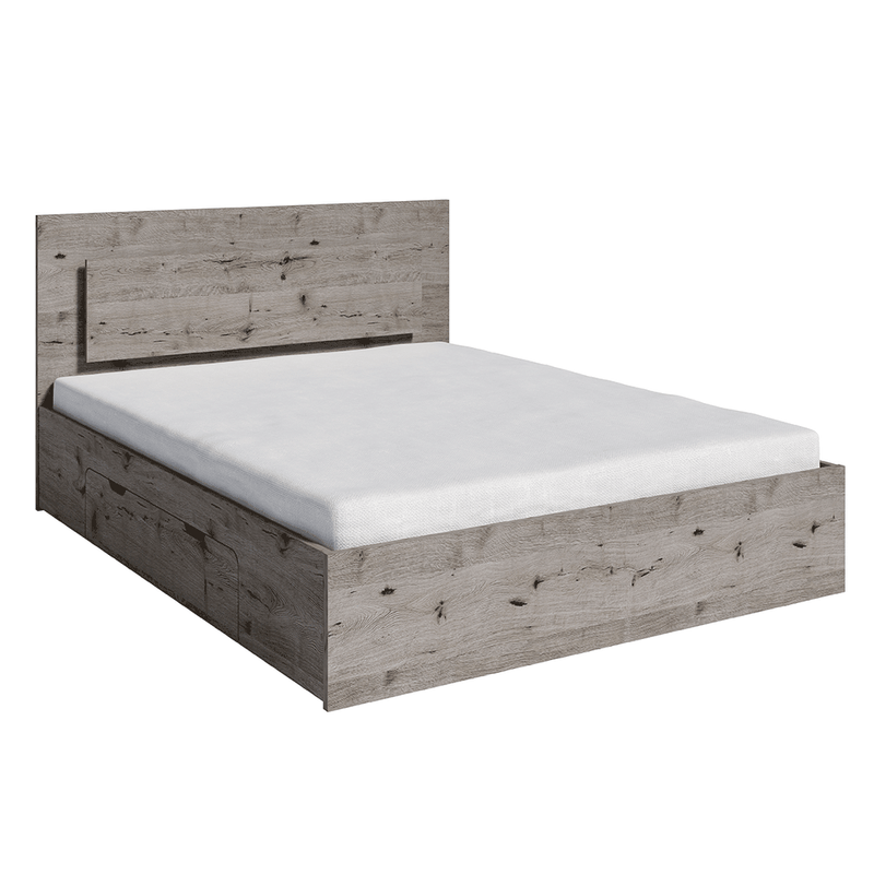 Casa si Gradina - Mobilier - Paturi si accesorii - Paturi - Pat 160x200, cu iluminare LED din spate, stejar welington, TOGOS - Infinity.ro
