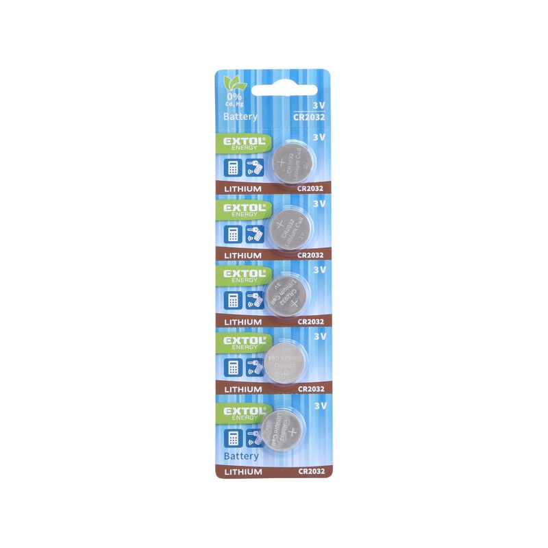 Casa si Gradina - Electrice - Accesorii electrice - Baterii, acumulatori si incarcatoare - Baterii litiu 3V, EXTOL, 5 buc, 20x3,2mm, 42050 - Infinity.ro