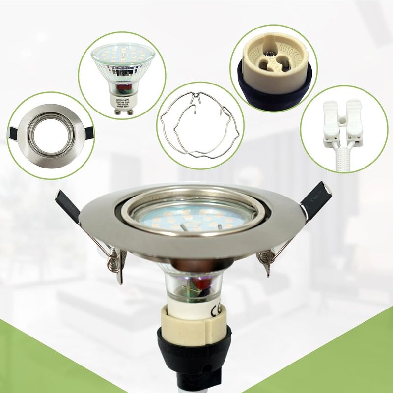 Casa si Gradina - Corpuri si surse de iluminat - Plafoniere, aplice si spoturi - Spoturi LED E27 GU10 incastrate, 230 V, 5 W, 550 Lumen, 3000 K, set 6 bucati - Infinity.ro