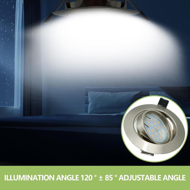 Casa si Gradina - Corpuri si surse de iluminat - Plafoniere, aplice si spoturi - Spoturi LED E27 GU10 incastrate, 230 V, 5 W, 550 Lumen, 3000 K, set 6 bucati - Infinity.ro