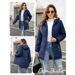 Fashion, accesorii si bijuterii - Femei - Imbracaminte femei - Jachete si geci femei - Geaca albastra de iarna captusita pentru femei, M - Infinity.ro