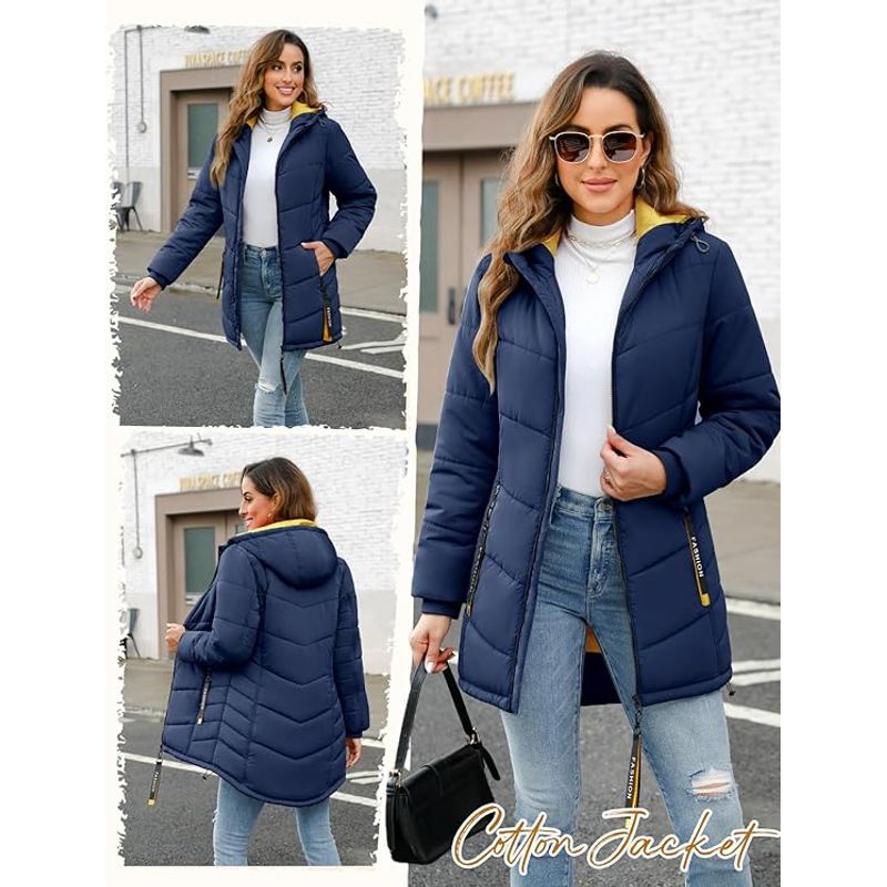 Fashion, accesorii si bijuterii - Femei - Imbracaminte femei - Jachete si geci femei - Geaca albastra de iarna captusita pentru femei, M - Infinity.ro