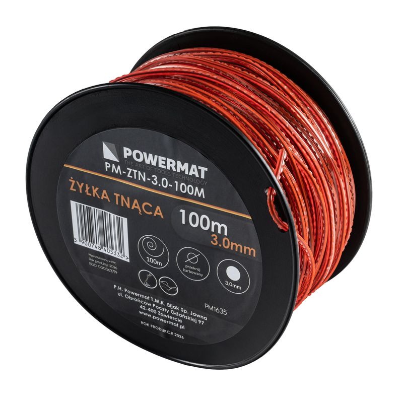 Casa si Gradina - Gradinarit si plante - Utilaje gradina - Consumabile si accesorii utilaje de gradina - Fir taiat motocoasa Powermat 3.0mm 100m Patrat Intarit PM-ZTN-3.0-100M - Infinity.ro
