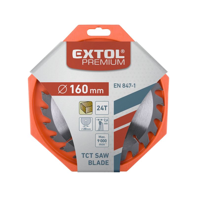 Casa si Gradina - Constructii - Scule electrice si accesorii - Accesorii fierastraie electrice - Lama fierastrau circular, EXTOL PREMIUM, 8803213, 160mm, 24T - Infinity.ro