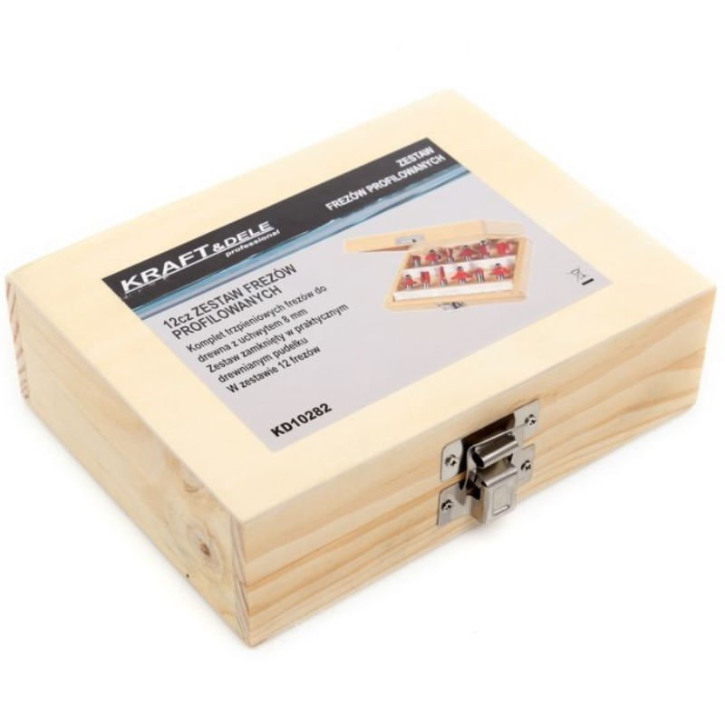 Casa si Gradina - Constructii - Scule electrice si accesorii - Accesorii pentru frezare - Set freze pentru lemn, Kraft&Dele KD10282, 8 mm, 12 piese - Infinity.ro