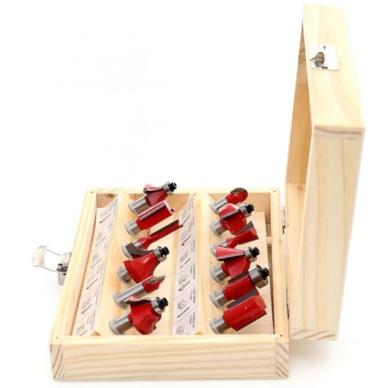 Casa si Gradina - Constructii - Scule electrice si accesorii - Accesorii pentru frezare - Set freze pentru lemn, Kraft&Dele KD10282, 8 mm, 12 piese - Infinity.ro