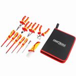 Casa si Gradina - Constructii - Scule de mana si unelte - Surubelnite - Set surubelnite Izolate pentru Electrician KD5970 Kraft&Dele – 11 Piese, VDE 1000V, Clesti si Tester Tensiune - Infinity.ro