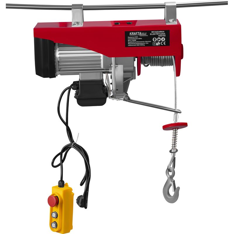 Auto si Moto - Reparatii si depanare - Scule auto - Echipamente de ridicare si sprijin - Troliu electric 230V 1350W 500/1000 kg KD2192, KRAFT&DELE cu Telecomanda - Infinity.ro