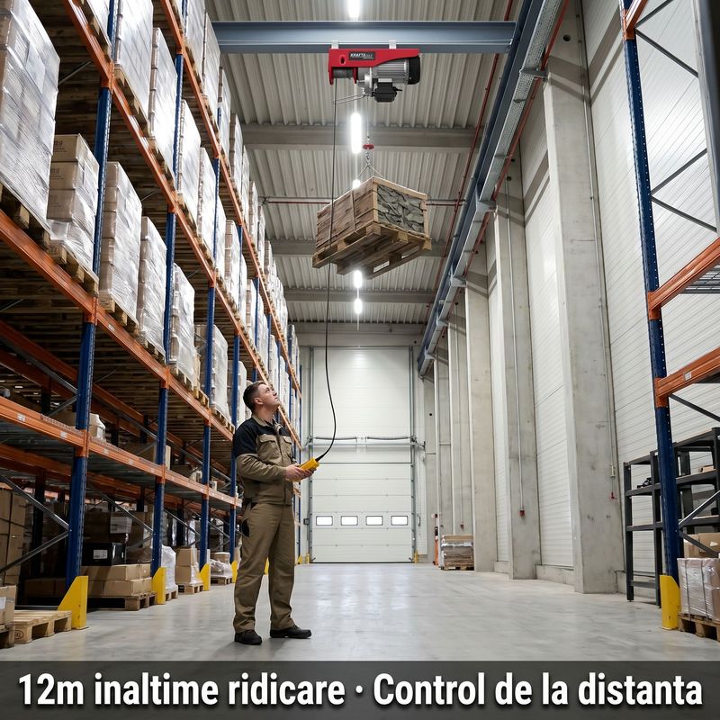 Auto si Moto - Reparatii si depanare - Scule auto - Echipamente de ridicare si sprijin - Troliu electric 230V 1350W 500/1000 kg KD2192, KRAFT&DELE cu Telecomanda - Infinity.ro