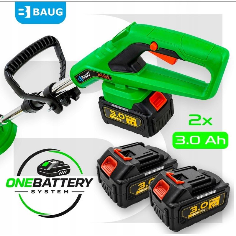 Casa si Gradina - Gradinarit si plante - Utilaje gradina - Coase electrice si motocoase - Trimmer pentru iarba cu baterii, Baug, 2 x 3.0 Ah, B4353 - Infinity.ro