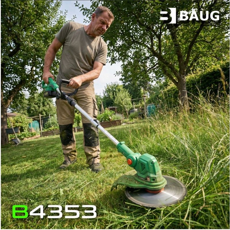Casa si Gradina - Gradinarit si plante - Utilaje gradina - Coase electrice si motocoase - Trimmer pentru iarba cu baterii, Baug, 2 x 3.0 Ah, B4353 - Infinity.ro