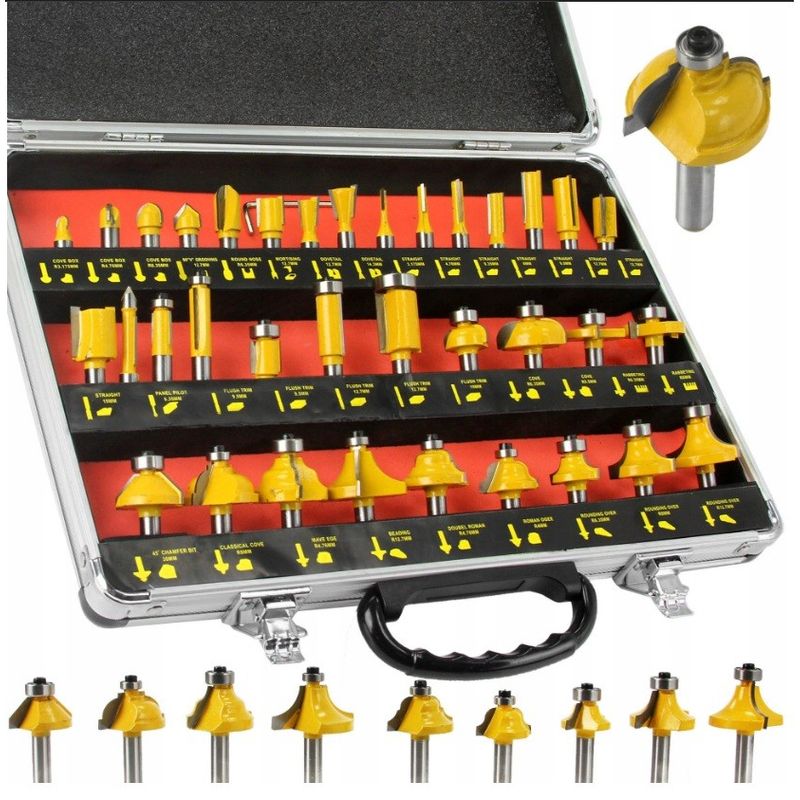 Casa si Gradina - Constructii - Scule electrice si accesorii - Accesorii pentru frezare - Set 35 de freze pentru lemn, Notig Tools, N4600 - Infinity.ro
