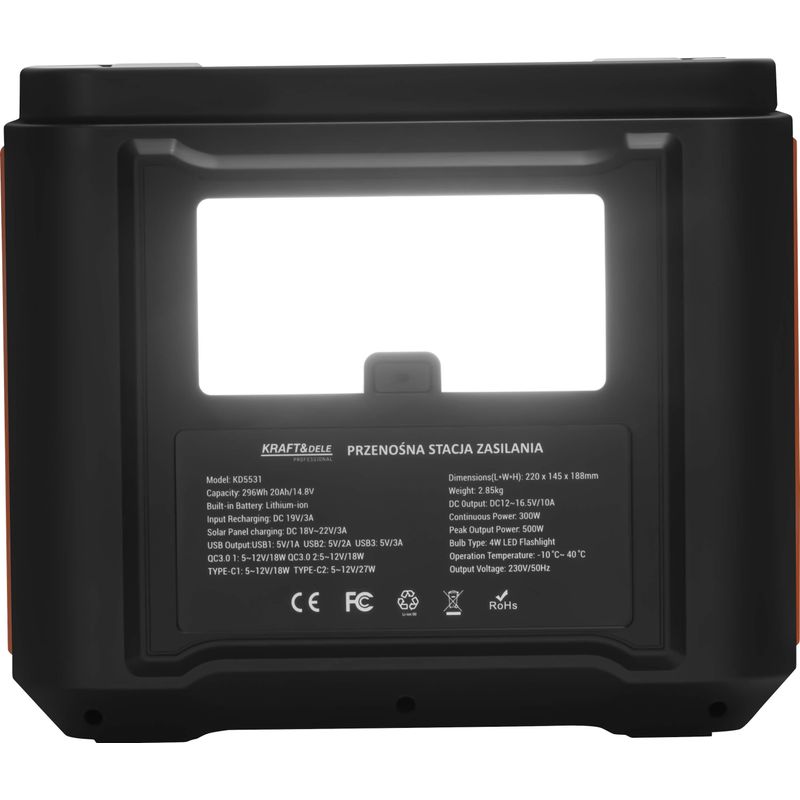 Casa si Gradina - Electrice - Accesorii electrice - Stabilizatoare tensiune si ups - Statie de alimentare portabila 300W, Kraft&Dele , KD5531 - Infinity.ro