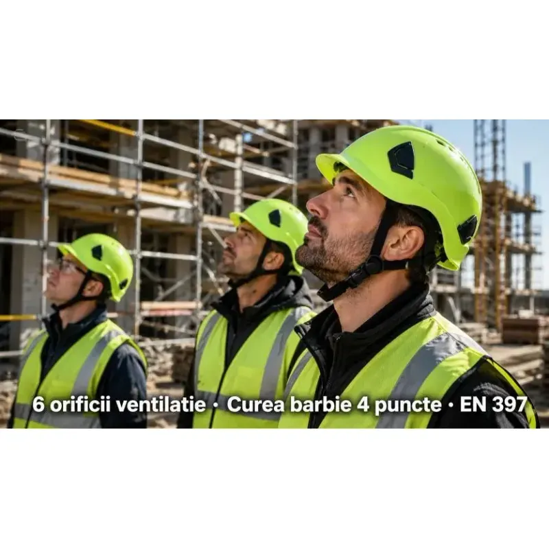 Casa si Gradina - Constructii - Echipamente de lucru - Casca protectia muncii - Casca protectie Reis KAS-LIFT EN 397 ABS Suspensie 6 puncte Reglabila Portocaliu - Infinity.ro