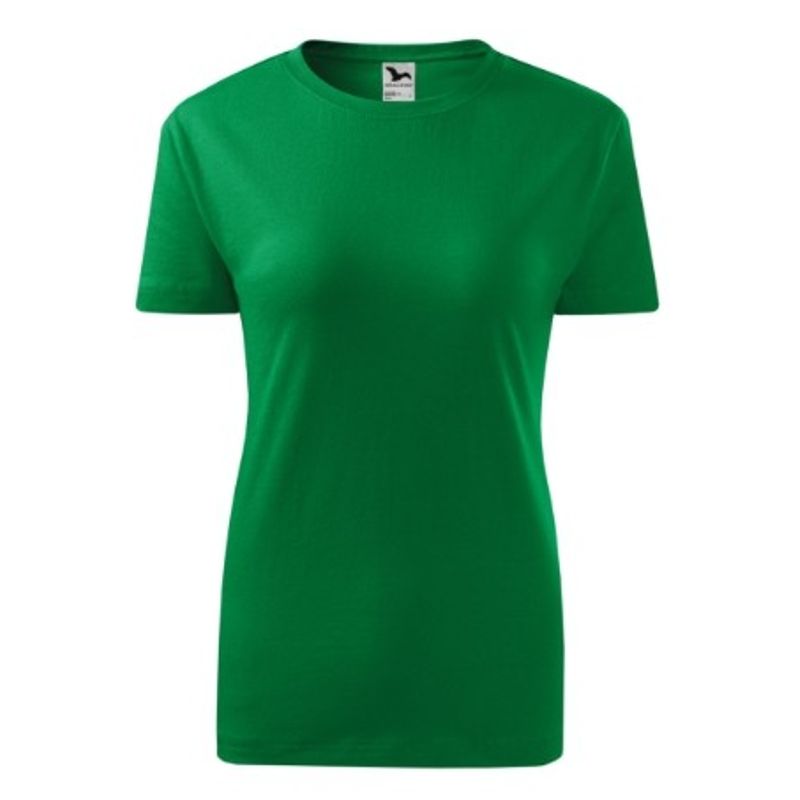 Fashion, accesorii si bijuterii - Femei - Imbracaminte femei - Tricouri si topuri femei - Tricou dama Malfini Classic New 133, bumbac, maneca scurta Verde mediu 2XL - Infinity.ro