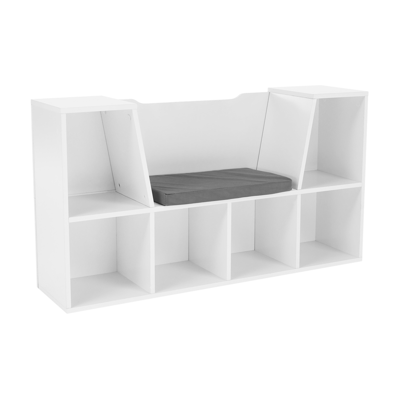 Casa si Gradina - Mobilier - Mobilier copii - Mobilier camera copiilor - Biblioteca pentru copii cu scaune, alb/gri, FERIA - Infinity.ro