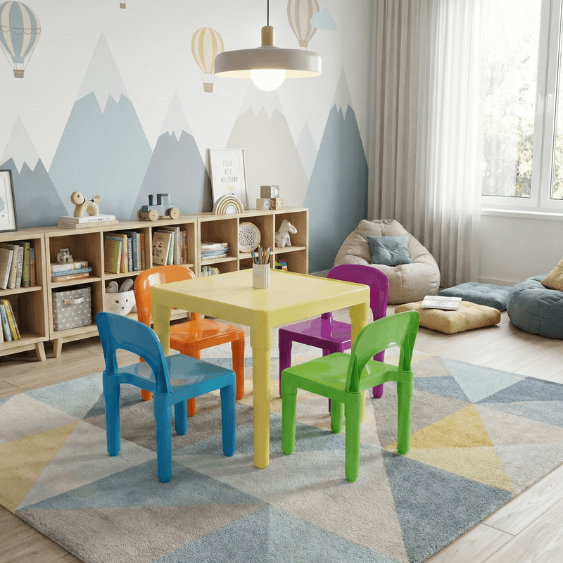 Casa si Gradina - Mobilier - Mobilier copii - Mobilier camera copiilor - Set pentru copii 1 + 4, multicolor, ZILBO - Infinity.ro