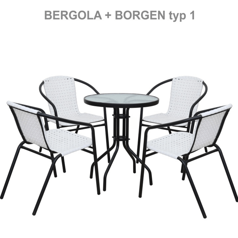 Casa si Gradina - Gradina si terasa - Mobilier exterior - Mese gradina - Masa gradina, otel negru/sticla securizata, BORGEN TYP 2 - Infinity.ro