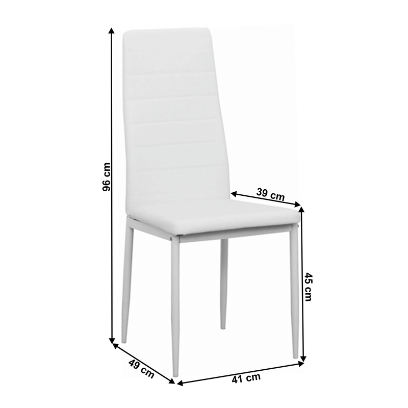 Casa si Gradina - Mobilier - Scaune si fotolii - Scaune - Scaun, piele eco alba/metal alb, COLETA NOVA - Infinity.ro