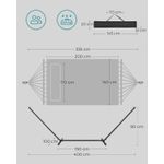 Casa si Gradina - Gradina si terasa - Balansoare si hamace - Balansoare - Hamac cu suport metalic, cu suprafata captusita, reglabil, include perna, 200 kg, 300x120x110 cm, gri - Infinity.ro