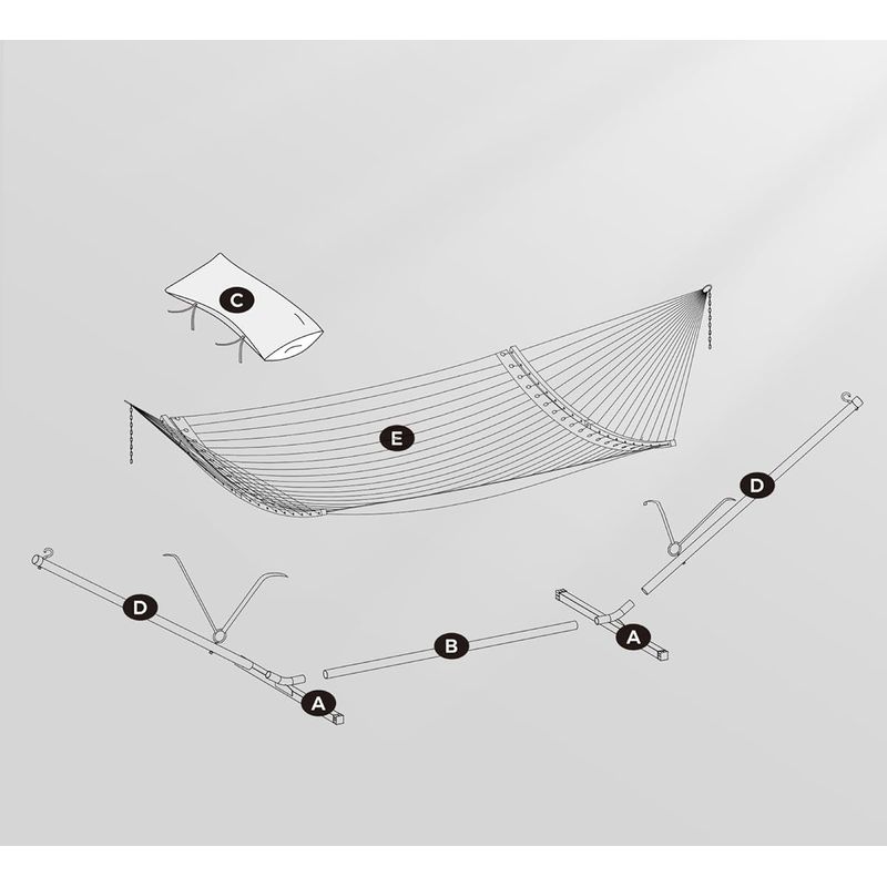 Casa si Gradina - Gradina si terasa - Balansoare si hamace - Balansoare - Hamac cu suport metalic, cu suprafata captusita, reglabil, include perna, 200 kg, 300x120x110 cm, gri - Infinity.ro
