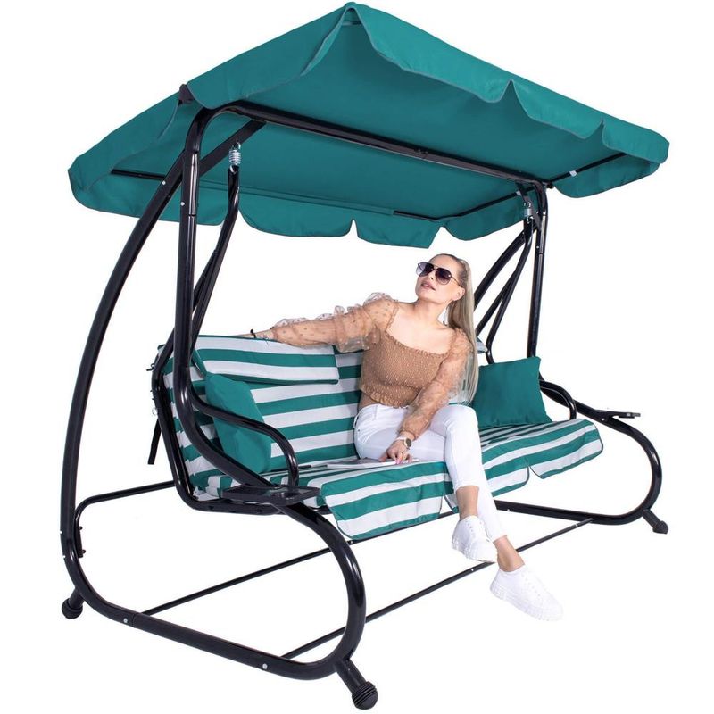 Casa si Gradina - Gradina si terasa - Balansoare si hamace - Balansoare - Balansoar leagan pat 4 persoane Sersimo Roma, sarcina 300kg - Infinity.ro