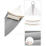Casa si Gradina - Gradina si terasa - Balansoare si hamace - Balansoare - Hamac dublu cu bare curbate din bambus, perna inclusa, maxim 225 kg, 200x140 cm, gri - Infinity.ro
