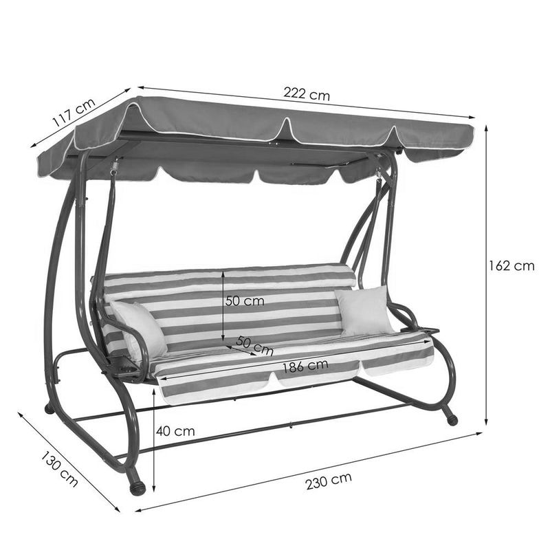 Casa si Gradina - Gradina si terasa - Balansoare si hamace - Balansoare - Balansoar leagan pat 4 persoane Sersimo Roma, sarcina 300kg - Infinity.ro