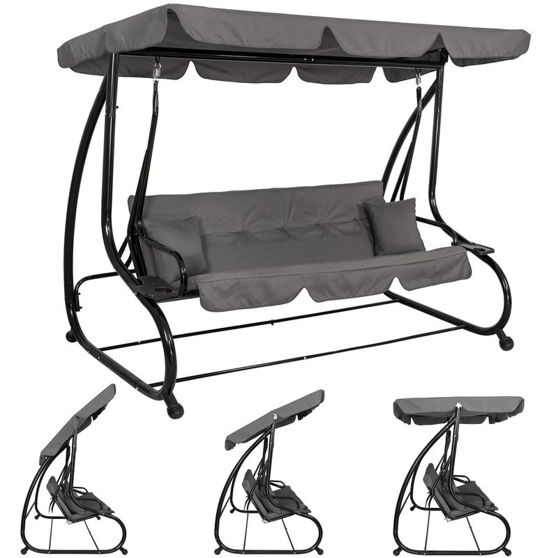 Casa si Gradina - Gradina si terasa - Balansoare si hamace - Balansoare - Balansoar leagan pat 4 persoane Sersimo Lisabona, GS3E, greutate maxima 280kg - Infinity.ro