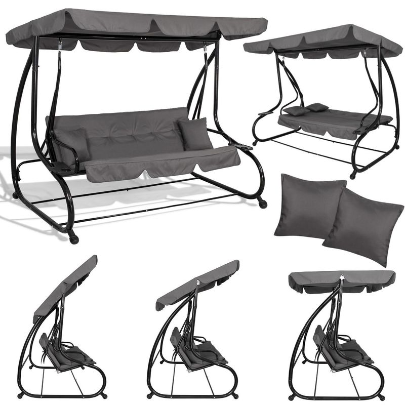 Casa si Gradina - Gradina si terasa - Balansoare si hamace - Balansoare - Balansoar leagan pat 4 persoane Sersimo Lisabona, GS3E, greutate maxima 280kg - Infinity.ro
