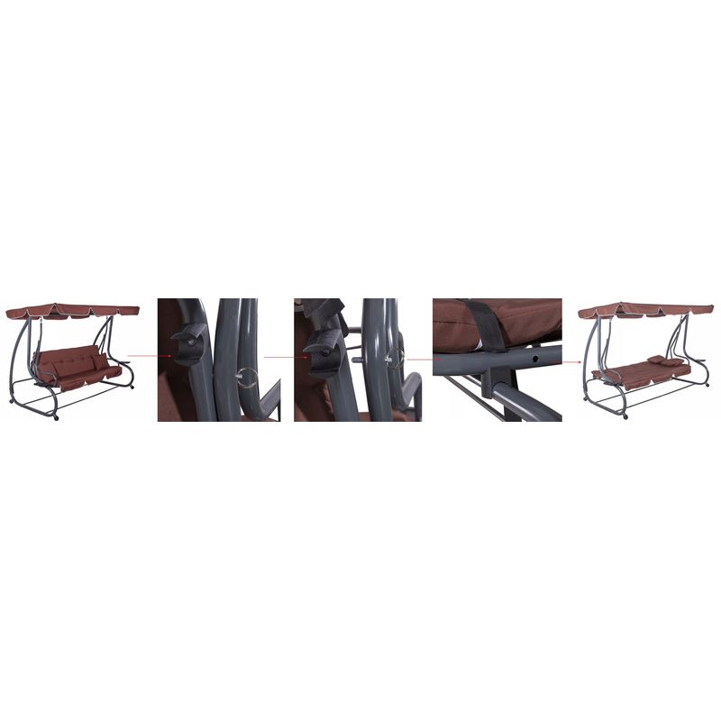 Casa si Gradina - Gradina si terasa - Balansoare si hamace - Balansoare - Balansoar leagan pat 4 persoane Sersimo Atena, GS4, greutate maxima 280kg - Infinity.ro