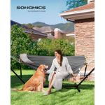 Casa si Gradina - Gradina si terasa - Balansoare si hamace - Balansoare - Hamac cu suport metalic, cu suprafata captusita, reglabil, include perna, 200 kg, 300x120x110 cm, gri - Infinity.ro