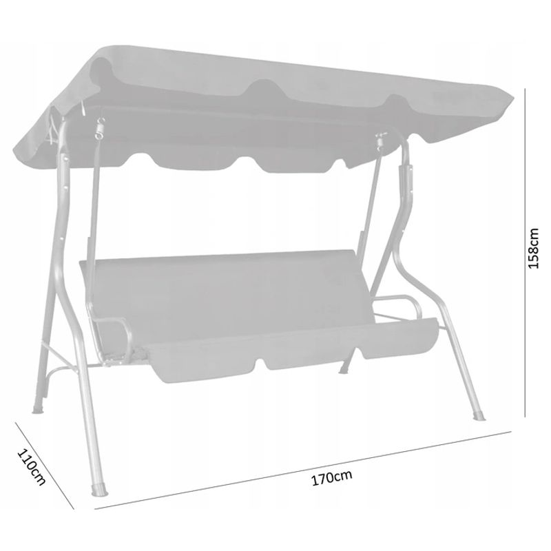 Casa si Gradina - Gradina si terasa - Balansoare si hamace - Balansoare - Leagan balansoar gradina Sersimo Cosenza, 3 locuri, 220kg, gri deschis - Infinity.ro