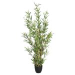 Casa si Gradina - Decoratiuni - Obiecte decorative - Plante artificiale - Planta artificiala bambus cu ghiveci, poliester, frunzis aerisit aspect natural, fara intretinere, 65x56x120 cm, verde - Infinity.ro