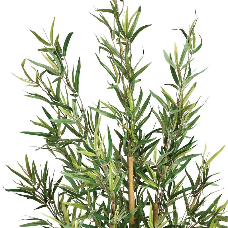 Casa si Gradina - Decoratiuni - Obiecte decorative - Plante artificiale - Planta artificiala bambus cu ghiveci, poliester, frunzis aerisit aspect natural, fara intretinere, 65x56x120 cm, verde - Infinity.ro