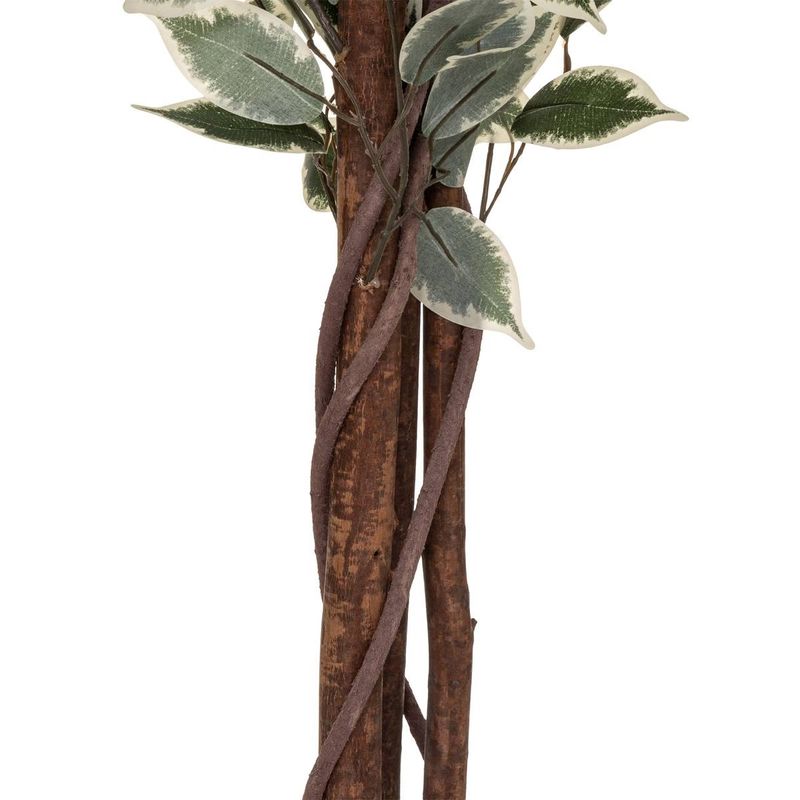Casa si Gradina - Decoratiuni - Obiecte decorative - Plante artificiale - Planta artificiala ficus cu ghiveci, frunzis bogat in doua nuante de verde, poliester, fara intretinere, 97x86x185 cm - Infinity.ro
