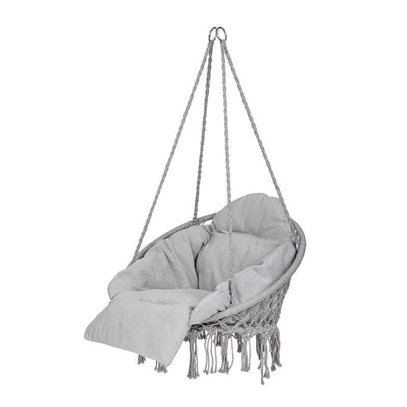 Casa si Gradina - Gradina si terasa - Balansoare si hamace - Balansoare - Scaun rotund tip leagan suspendat cu perna Confort Plus, casa sau gradina, gri - Infinity.ro