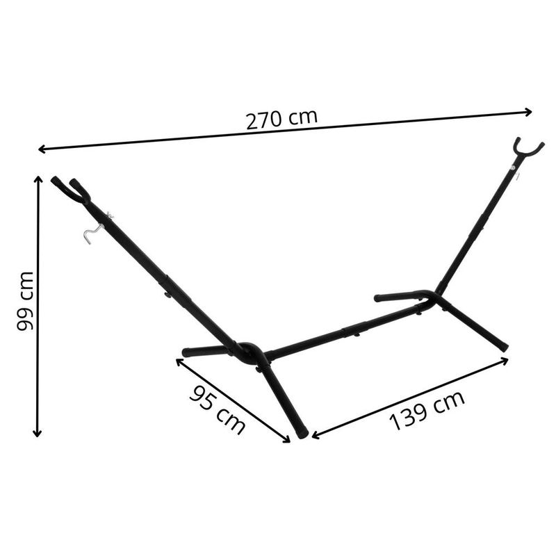 Casa si Gradina - Gradina si terasa - Balansoare si hamace - Balansoare - Suport hamac din metal cu husa transport, reglabil pe inaltime si lungime, 270x99x95 cm, negru - Infinity.ro