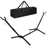 Casa si Gradina - Gradina si terasa - Balansoare si hamace - Balansoare - Suport hamac din metal cu husa transport, reglabil pe inaltime si lungime, 270x99x95 cm, negru - Infinity.ro