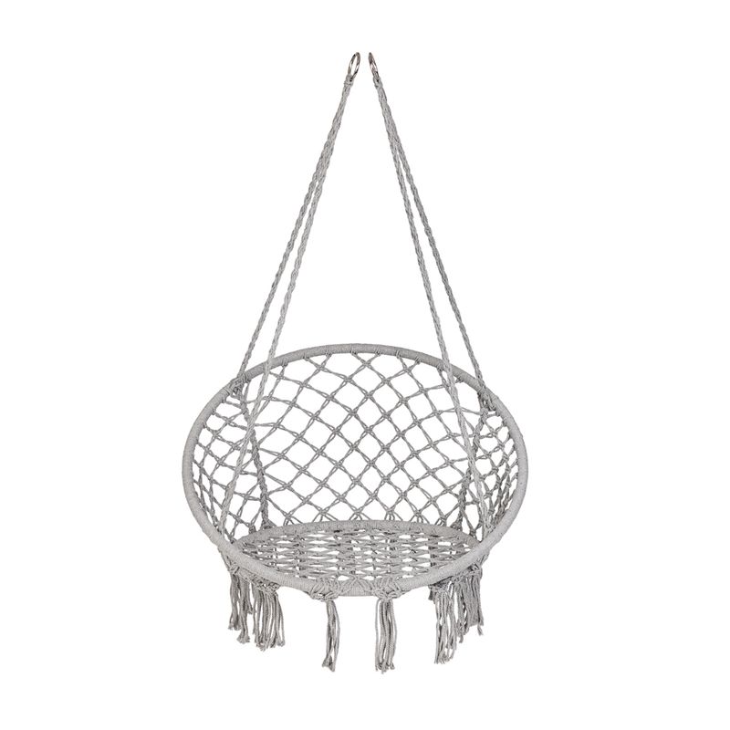 Casa si Gradina - Gradina si terasa - Balansoare si hamace - Balansoare - Scaun rotund tip leagan suspendat cu perna Confort Plus, casa sau gradina, gri - Infinity.ro
