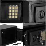 Casa si Gradina - Constructii - Depozitare, transport si protectie - Seifuri si casete de valori - Seif electronic standard cu cifru si cheie, 200x310x200 mm, Otel, Negru - Infinity.ro