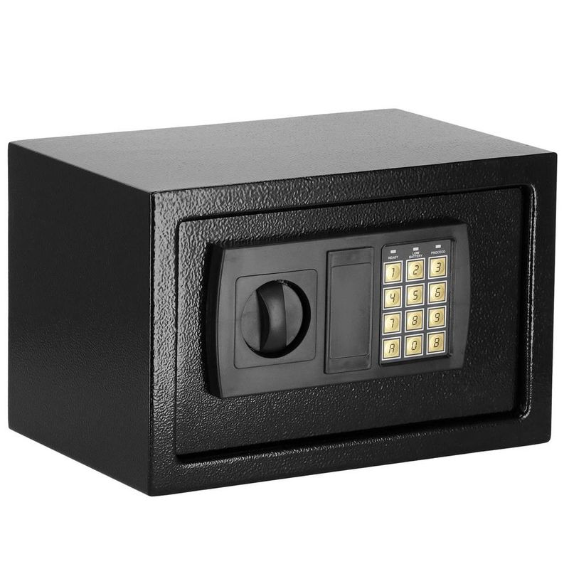 Casa si Gradina - Constructii - Depozitare, transport si protectie - Seifuri si casete de valori - Seif electronic standard cu cifru si cheie, 200x310x200 mm, Otel, Negru - Infinity.ro