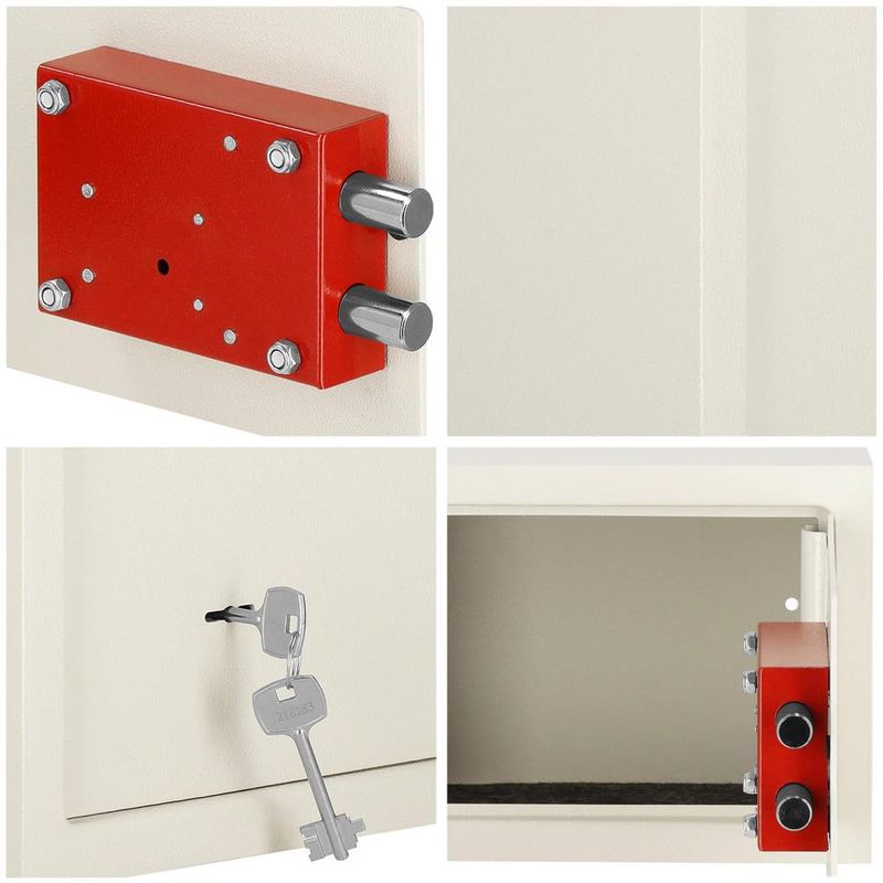 Casa si Gradina - Constructii - Depozitare, transport si protectie - Seifuri si casete de valori - Seif standard cu cheie otel 2 chei incluse dibluri montare, 200x310x200 mm, rezistent, bej - Infinity.ro