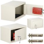Casa si Gradina - Constructii - Depozitare, transport si protectie - Seifuri si casete de valori - Seif standard cu cheie otel 2 chei incluse dibluri montare, 200x310x200 mm, rezistent, bej - Infinity.ro