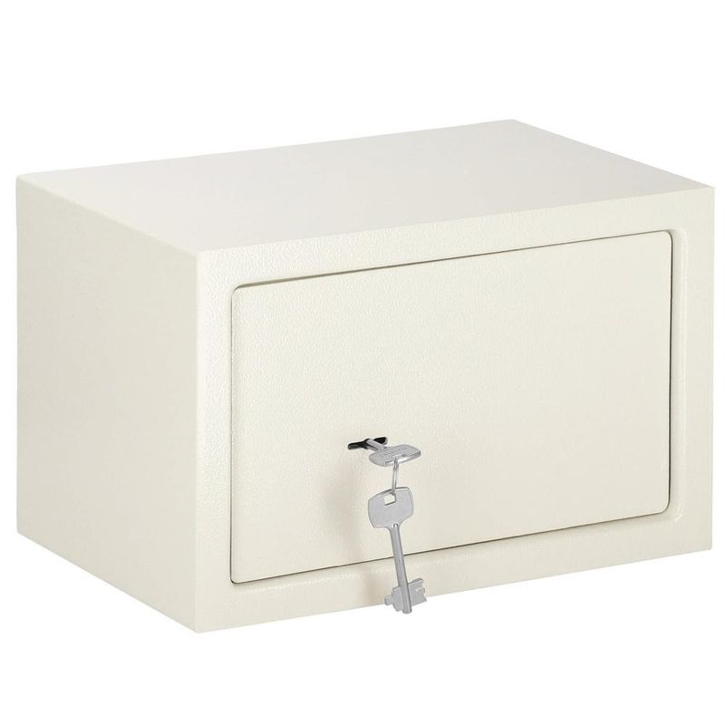 Casa si Gradina - Constructii - Depozitare, transport si protectie - Seifuri si casete de valori - Seif standard cu cheie otel 2 chei incluse dibluri montare, 200x310x200 mm, rezistent, bej - Infinity.ro